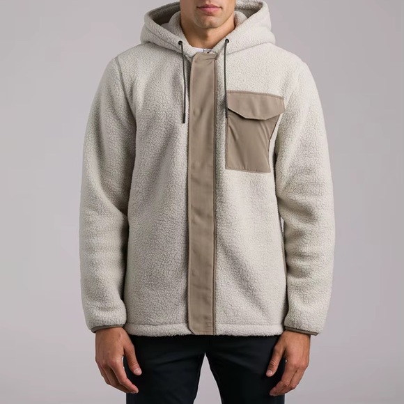 BYLT White Men's Sherpa Fleece Hoodied Full zip jacket sz XL Price firm! - Picture 1 of 7